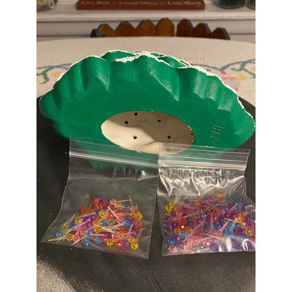 Handmade Ceramic Christmas Tree, Bright Matte Green with White Snow Accents - Picture 12 of 12